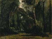 Paul Huet Landscape in the Forest at Compiegne painting